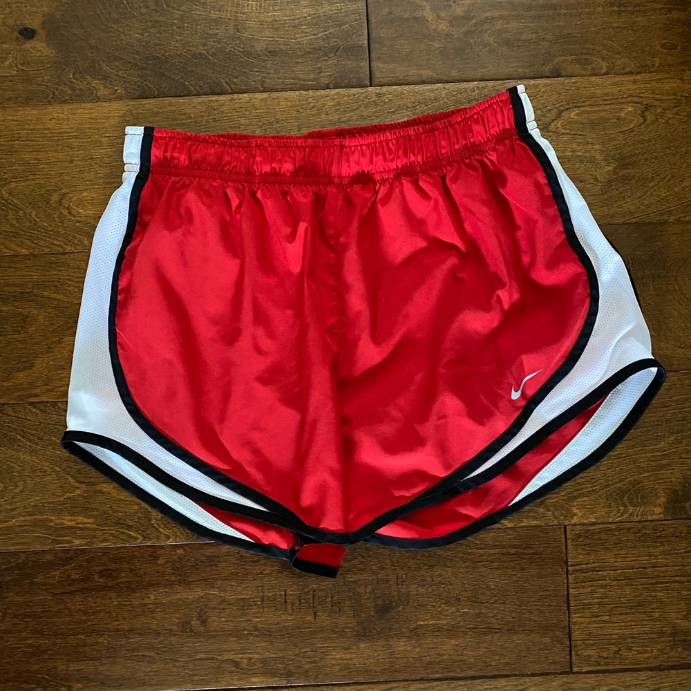 Nike Tempo Dri-Fit, Red/White/Black Running Shorts Womens Size Medium